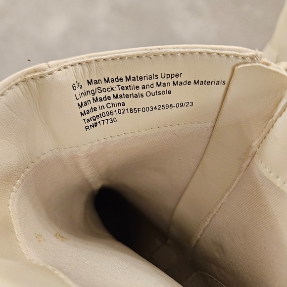 Women's White Platform Ankle Boots - Size 6.5 - 70s Retro Block Heel - Target - Picture 8 of 9